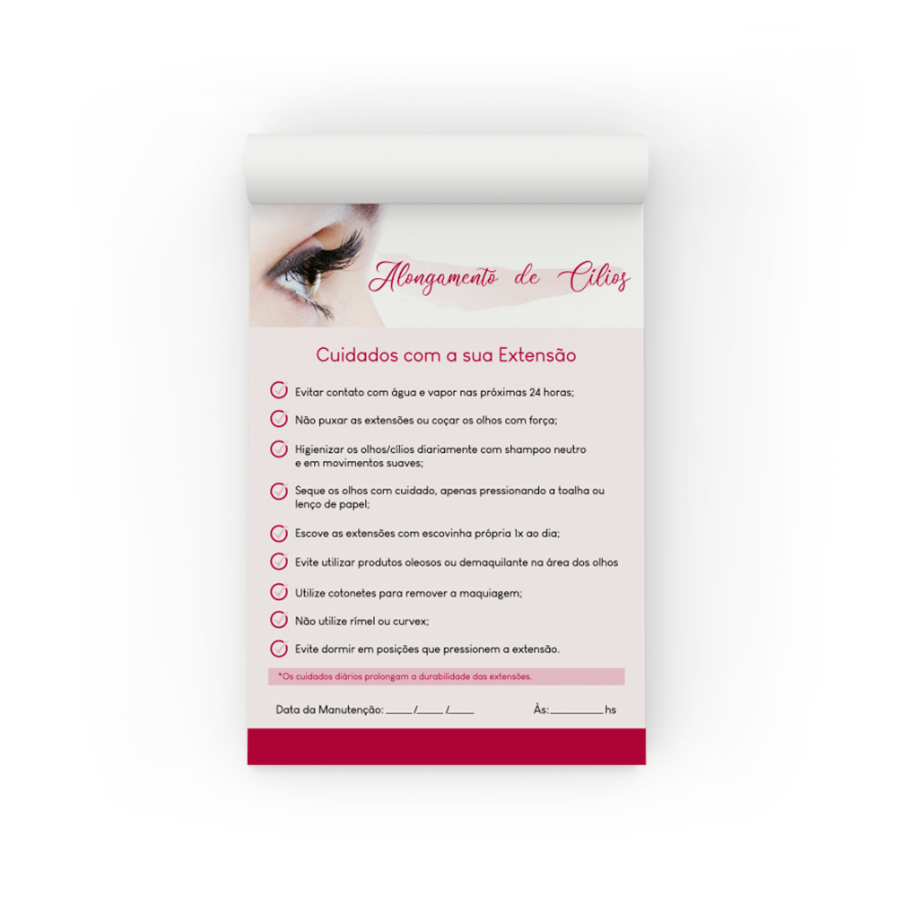 Ficha de anamnese Cilios